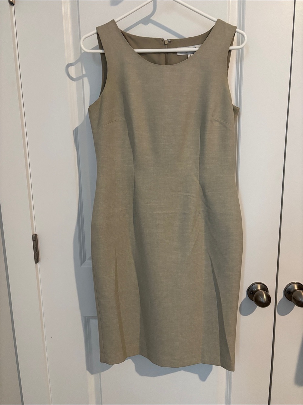 Jones Studio Sleeveless Shift Dress in Taupe